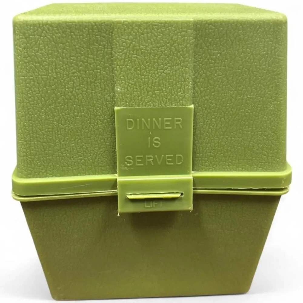 Vintage1972 Marjon Promotions Dinner Is Served Recipe Box Cards Avocado Green
